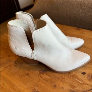 White Frye Booties